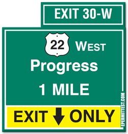 Exit Only Highway Sign