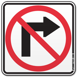 No Right Turn | Regulatory Road Signs