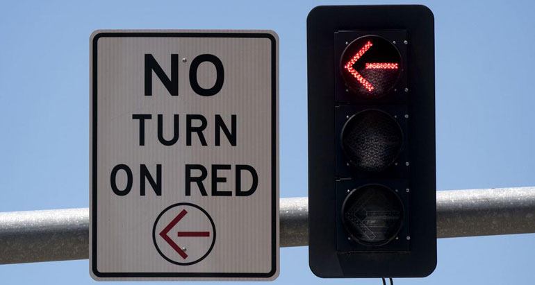 No left turn on red arrow