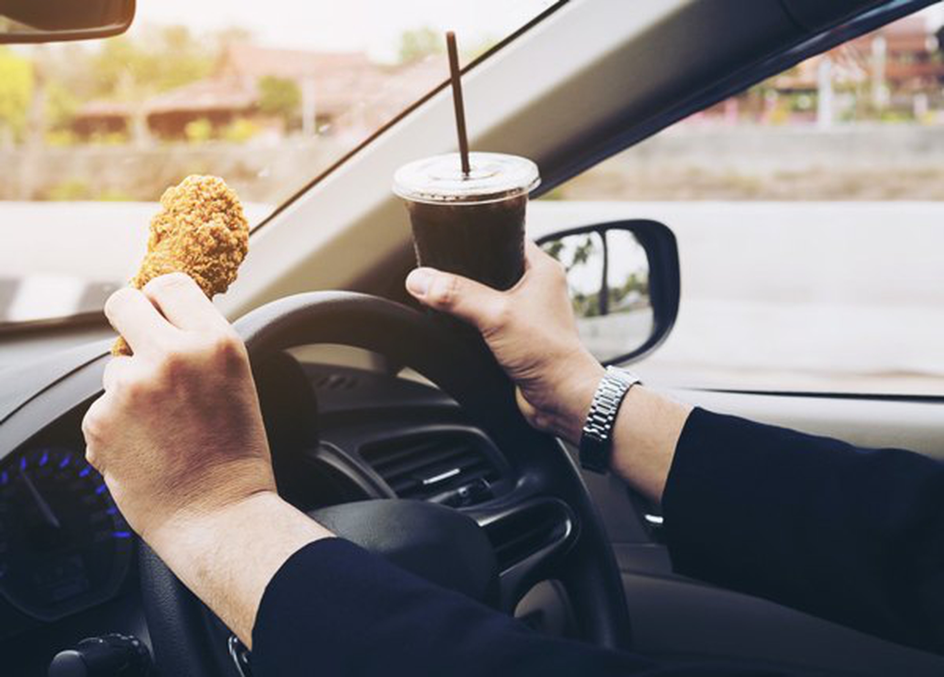 Eating and Drinking While Driving Can Be Distracting